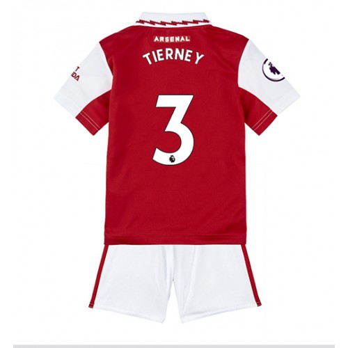 Dres Arsenal Kieran Tierney #3 Domaci za djecu 2022-23 Kratak Rukav (+ kratke hlače)
